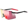 Image de uvex pace stage - lunettes de sport pour adults - protection à 100% contre les UVA, UVB et UVC - anti-buée - black matt/mir.red - one size en occasion ou reconditionné