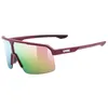 Image de Uvex ramp - lunettes de sport pour adults - protection à 100% contre les UVA, UVB et UVC - confort et maintien parfait sans points de pression - burgundy matt/mir.rose - one size en occasion ou reconditionné
