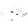 Image de - Adaptateur DisplayPort - Mini DisplayPort (M) pour HD-15 (VGA), HDMI, DisplayPort (F) - 16 cm - blanc