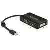 Image de Delock Adapter mini Displayport 1.1 male > VGA / HDMI / DVI female Passive - Convertisseur vidéo - DisplayPort - DVI, HDMI, VGA - noir