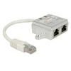 Image de RJ45 réseau informatique Adaptateur CAT 5 [1x RJ45 mâle - 2x RJ45 femelle] 15.00 cm blanc