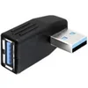 Image de - Adaptateur USB - USB type A (M) pour USB type A (F) - USB 3.0 - connecteur à 270° - noir