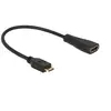 Image de - Câble HDMI avec Ethernet - 19 pin mini HDMI Type C mâle pour HDMI femelle - 23 cm - noir
