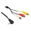 Image de - Câble vidéo/audio - vidéo / audio composite - phono RCA x 3 mâle pour mini jack 4 pôles mâle incliné - 1.5 m - noir