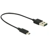 Image de - Câble USB - Micro-USB de type B (M) pour USB (M) - USB 2.0 - 20 cm - connecteur A réversible, connecteur B micro réversible - noir