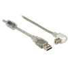 Image de - Câble USB - USB (M) pour USB type B (M) - USB 2.0 - 2 m - connecteur à 90 ° - transparent