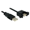 Image de - Rallonge de câble USB - USB (F) pour USB (M) - USB 2.0 - 1 m - vis moletées - noir