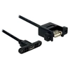 Image de Panel-mount - Câble USB - USB (F) pour Micro-USB Type B (F) - USB 2.0 - 1 m - noir
