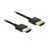 Image de Slim High Quality - Câble HDMI avec Ethernet - HDMI mâle pour HDMI mâle - 25 cm - triple blindage - noir - support 4K