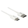 Image de Slim High Quality - Câble HDMI avec Ethernet - 19 pin mini HDMI Type C mâle pour HDMI mâle - 25 cm - triple paire torsadée blindée - blanc - support