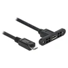Image de - Rallonge de câble USB - Micro-USB de type B (M) pour Micro-USB de type B (F) rackable sur panneau - USB 2.0 - 25 cm - noir