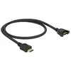 Image de - Câble d'extension HDMI avec Ethernet - HDMI mâle pour HDMI femelle vissable - 50 cm - noir - support 4K