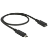 Image de - Câble d'extension USB - 24 pin USB-C (M) pour 24 pin USB-C (F) - USB 3.1 Gen 1 - 3 A - 50 cm - noir