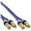 Image de Premium - Câble audio - RCA mâle pour RCA mâle - 50 cm - câble coaxial à double blindage - bleu