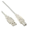 Image de InLine - Câble USB - USB (M) pour USB type B (M) - 10 m - blanc transparent