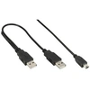 Image de - Câble USB - mini USB type B (M) pour USB, USB (alimentation uniquement) (M) - USB 2.0 - 1.5 m - noir