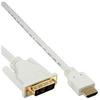 Image de Câble HDMI-DVI,, HDMI mâle vers DVI 18 + 1 mâle, blanc / or, 5 m
