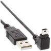 Image de - Câble USB - mini USB type B (M) pour USB (M) - 1 m - connecteur à 90 ° - noir
