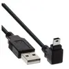 Image de - Câble USB - mini USB type B (M) pour USB (M) - 2 m - connecteur à 90 ° - noir