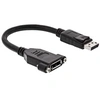 Image de DisplayPort mâle à femelle avec câble à bride 0.2m, noir
