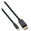 Image de - Câble DisplayPort - 24 pin USB-C (M) pour DisplayPort (M) - USB 3.1 Gen 1 / Thunderbolt 3 / DisplayPort 1.2 - 3 m - support 4K - noir