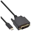 Image de - Câble adaptateur - 24 pin USB-C (M) pour DVI-D (M) - USB 3.1 Gen 1 / Thunderbolt 3 / DisplayPort 1.2 - 1 m - support 1080p - noir