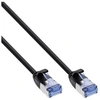 Image de Slim - Cordon de raccordement - RJ-45 (M) pour RJ-45 (M) - 50 cm - U/FTP, PiMF - CAT 6a - moulé, rond, sans crochet - noir