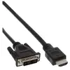 Image de - Câble adaptateur - DVI-D mâle pour HDMI mâle - 30 cm - noir - vis moletées