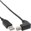 Image de - Câble USB - USB (M) pour USB type B (M) angle vers le bas - 30 cm - noir