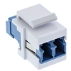 Image de Adaptateur de composant logiciel enfichable Keystone à fibre optique blanc, duplex LC / LC, SM, manchon en céramique, bl