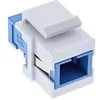 Image de Adaptateur de composant logiciel enfichable Keystone à fibre optique, blanc, simplex SC / SC, SM, bleu, manchon en céram