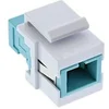 Image de Adaptateur de composant logiciel enfichable Keystone à fibre optique, blanc, simplex SC / SC, MM, aqua, manchon en céram