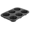 Image de Moule à muffins 6 empreintes 28 x 19 cm Black Metallic