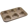 Image de Moule à petits pains individuels ronds 6 empreintes 33 x 22 cm Zenker Mojave Gold