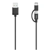 Image de Câble micro-USB, 2 en 1, avec adaptateur USB-C, USB 2.0, 0,75 m