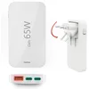 Image de Hama Chargeur Rapide USB-C 65W GaN 3 Ports, sur Secteur, 2X USB-C 65W, 1x USB-A 18W, Mini-Chargeur PD Ultra Plat, Compact et Pliable, Qualcomm Quick Charge, pour PC, Smartphone, Tablette, Blanc en occasion ou reconditionné