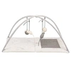 Image de Tapis griffoir - 60 x 33 x 42 cm - Avec jouets suspendus a un fil - Gris clair - Pour chat