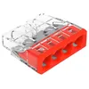 Image de WAGO Bornes pour Boîtes de Dérivation Compact, pour Conducteurs Rigides, Max. 2,5 mm², 4 Conducteurs, Boîtier Transparent, Couvercle Rouge, Température Ambiante Max. 60 °C (T60), 2,50 mm², Rouge en occasion ou reconditionné