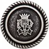 Image de Carte de 3 boutons métal armoirie à queue 15mm -(...) - Argent Vieilli gris