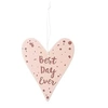 Image de Pendentif cour en bois rose et écriture rose - Best Day Ever - Rico Design