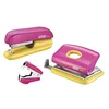 Image de Rapid Funky Agrafeuses manuelles Set scolaire complet agrafeuse+perforateur+ôte-agrafes Rose/Jaune Rose/Jaune Lot de 1 en occasion ou reconditionné