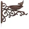 Image de Relaxdays Abreuvoir en fonte mangeoire oiseaux jardin équerre mural porte bain oiseaux déco HxlxP: 24x28x14 cm, marron en occasion ou reconditionné