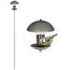 Image de Relaxdays Mangeoire à oiseaux, Distributeur de graines en silo, jardin ou balcon, avec piquet H : 172 cm, argenté en occasion ou reconditionné