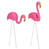 Image de Relaxdays Lot de 2 Flamants Roses, déco de Jardin Adorable, Charme Tropical, Plastique, métal, Statues à 2 Tailles, Rose en occasion ou reconditionné