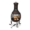 Image de Brasero mexicain, tisonnier, gril en bois, pare-étincelles, jardin, terrasse, antique, h 89 cm, rouge-bronze
