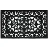 Image de Relaxdays Paillasson Caoutchouc, 45x75 cm, antidérapant, résistant, caillebotis extérieur, Tapis entrée, Ornements, Noir en occasion ou reconditionné