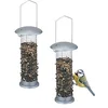 Image de Relaxdays Mangeoire à Oiseaux en Lot de 2, pour cacahuètes et graines, à Suspendre, H x L : 33 x 10 cm, argenté en occasion ou reconditionné