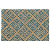 Image de Relaxdays Paillasson Coco, Design Floral, Tapis de Porte extérieur et intérieur, caoutchouté, 60x40 cm, Bleu/Nature en occasion ou reconditionné