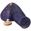 Image de Relaxdays Tente pour Enfants, décorée de planètes, avec Tunnel, HLP : 90x170x100 cm, intérieur et extérieur, Multicolore en occasion ou reconditionné