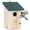 Image de Relaxdays Nichoir d’extérieur pour Oiseaux, diamètre du Trou d’envol : 35 mm, mésanges/moineaux, accrocher, Nature/Vert en occasion ou reconditionné